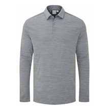 Ping Creek long sleeve Herren Poloshirt, rock melange