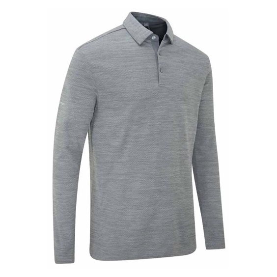 Ping Creek long sleeve Herren Poloshirt, rock melange