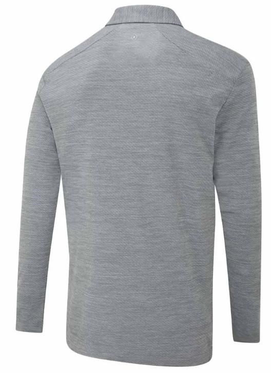 Ping Creek long sleeve Herren Poloshirt, rock melange