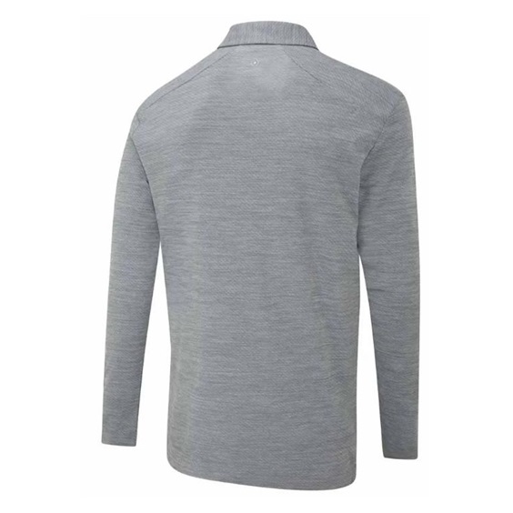 Ping Creek long sleeve Herren Poloshirt, rock melange