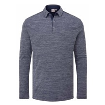 Ping Creek long sleeve Herren Poloshirt, navy melange