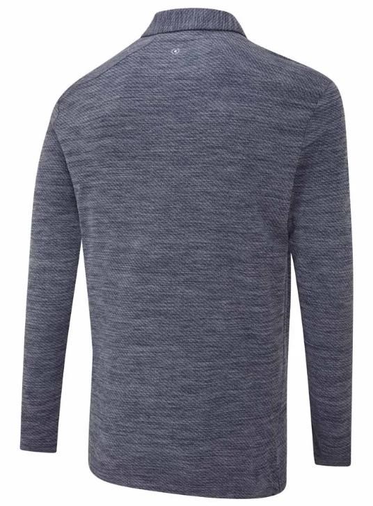 Ping Creek long sleeve Herren Poloshirt, navy melange