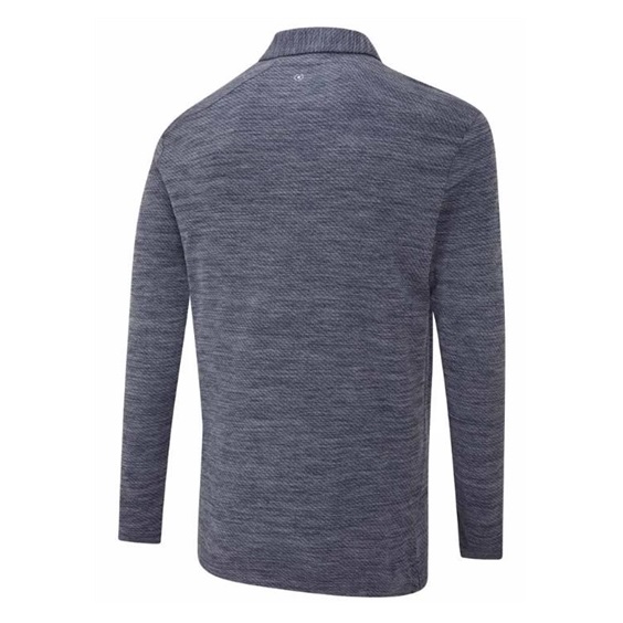 Ping Creek long sleeve Herren Poloshirt, navy melange
