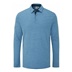 Ping Creek long sleeve Herren Poloshirt, tidal blue melange