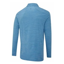 Ping Creek long sleeve Herren Poloshirt, tidal blue melange