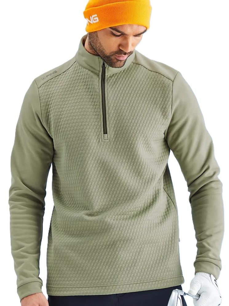 Ping Nolan Quarter Zip Fleece Herren Sweatshirt, lichen