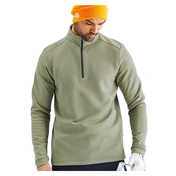 Ping Nolan Quarter Zip Fleece Herren Sweatshirt, lichen