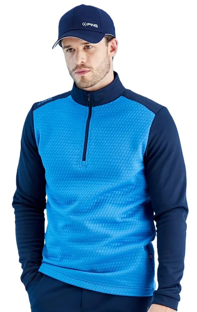 Ping Nolan Quarter Zip Fleece Herren Sweatshirt, blau