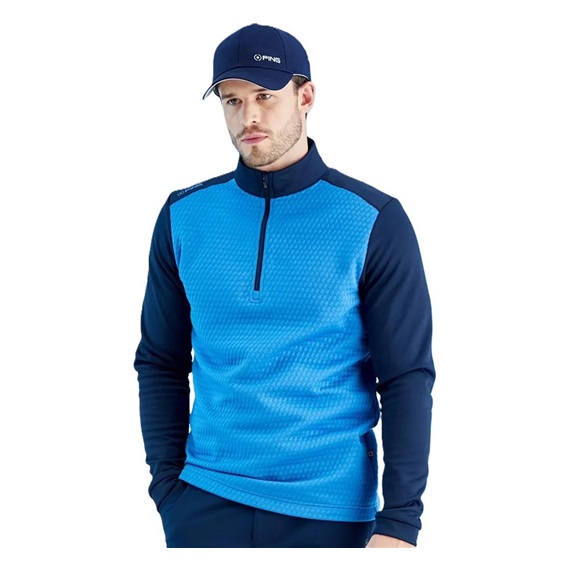 Ping Nolan Quarter Zip Fleece Herren Sweatshirt, blau