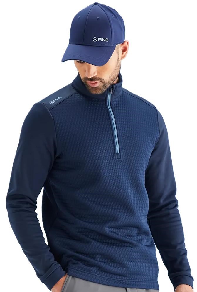 Ping Nolan Quarter Zip Fleece Herren Sweatshirt, dunkelblau
