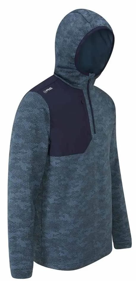 Ping Nexa Hooded half zip fleece Herren Sweatshirt, blue fusion/navy