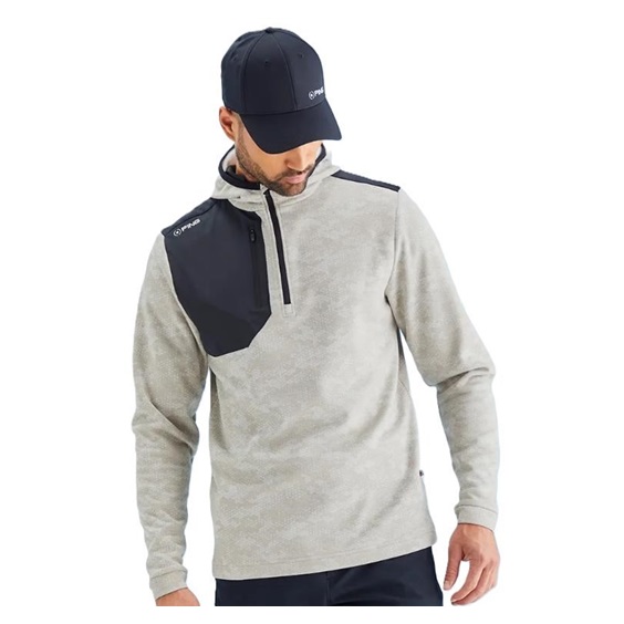 Ping Nexa Hooded half zip fleece Herren Sweatshirt, willow/black