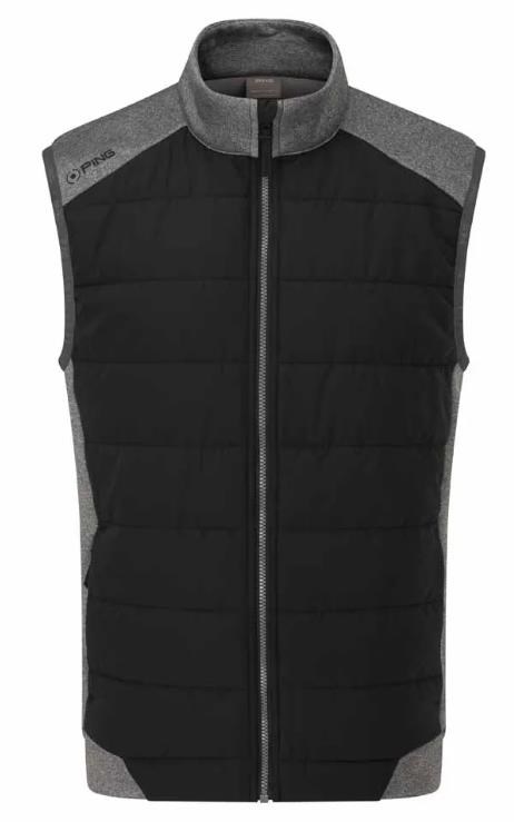 Ping Aiden Hybrid fleece Herren-Fleece-Weste, asphalt marl/black