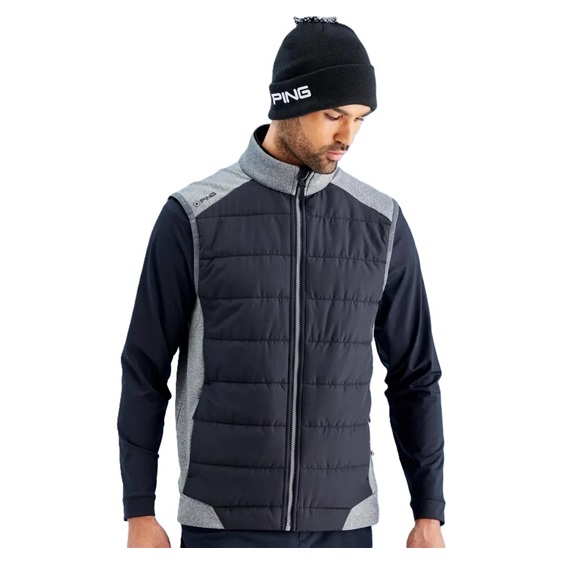 Ping Aiden Hybrid fleece Herren-Fleece-Weste, asphalt marl/black