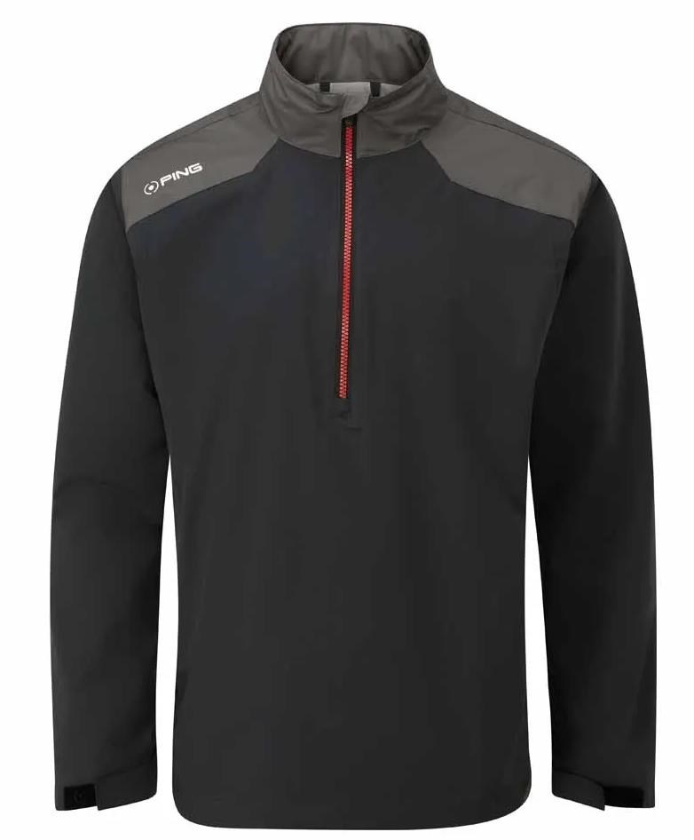 Ping AquaDrive Half-Zip Waterproof Wasserdichte Herrenjacke, black/asphalt