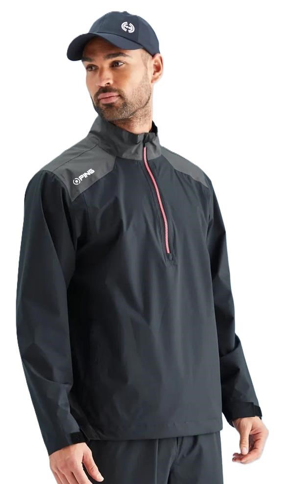 Ping AquaDrive Half-Zip Waterproof Wasserdichte Herrenjacke, black/asphalt