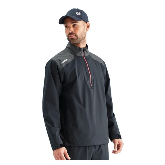 Ping AquaDrive Half-Zip Waterproof Wasserdichte Herrenjacke, black/asphalt
