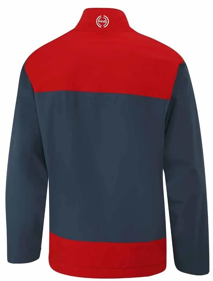 Ping AquaDrive Half-Zip Waterproof Wasserdichte Herrenjacke, oxford blue/classic red