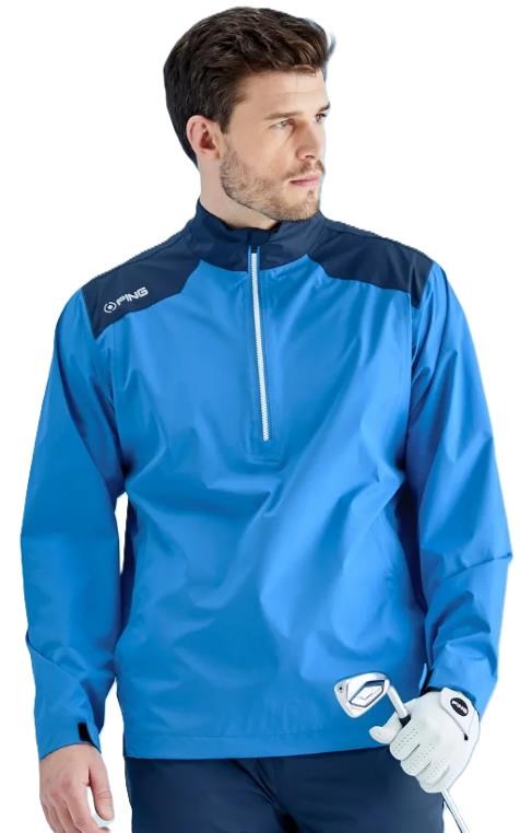 Ping AquaDrive Half-Zip Waterproof Wasserdichte Herrenjacke, blau