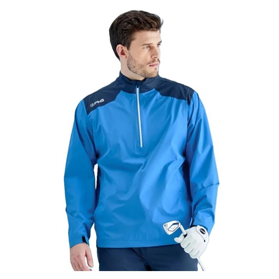 Ping AquaDrive Half-Zip Waterproof Wasserdichte Herrenjacke, blau