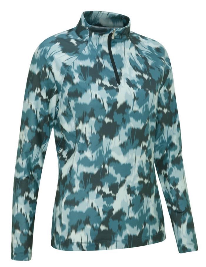 Ping Jasmine Printed long Sleeve Damen Poloshirt, navy multi