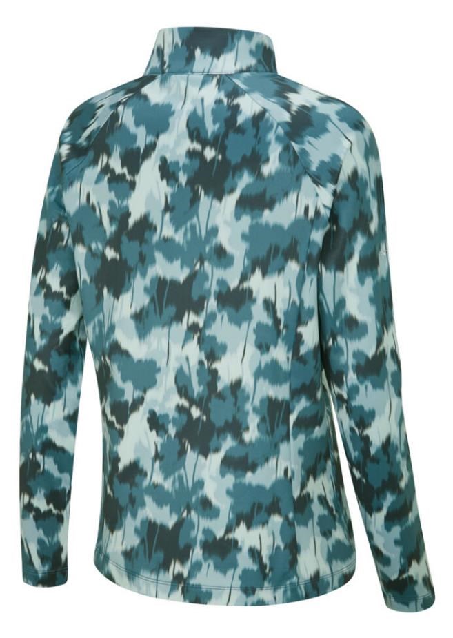 Ping Jasmine Printed long Sleeve Damen Poloshirt, navy multi