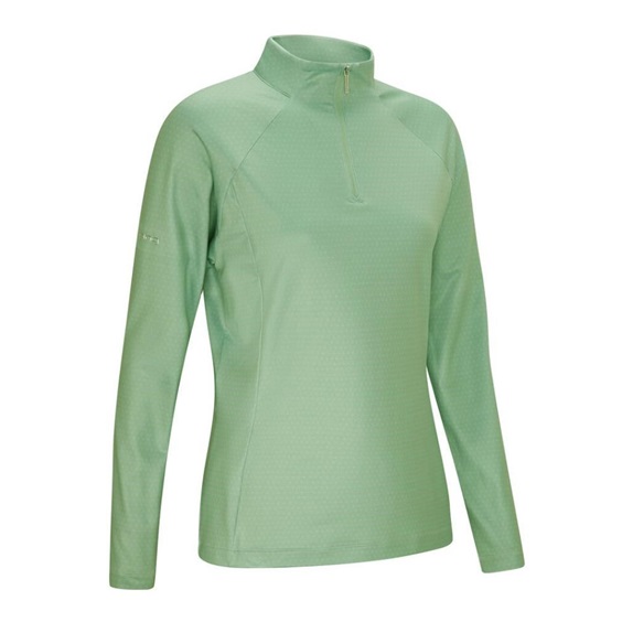 Ping Jasmine Printed long Sleeve Damen Poloshirt, eucalyptus multi