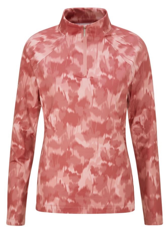 Ping Jasmine Printed long Sleeve Damen Poloshirt, rose multi