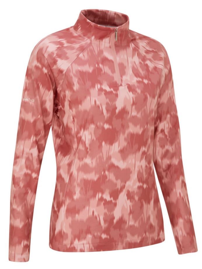 Ping Jasmine Printed long Sleeve Damen Poloshirt, rose multi