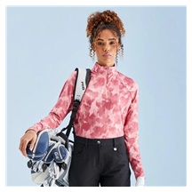 Ping Jasmine Printed long Sleeve Damen Poloshirt, rose multi