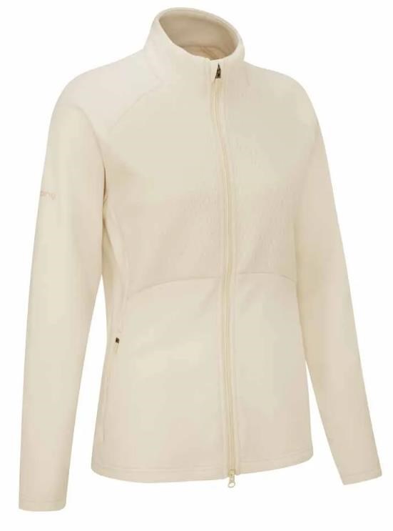 Ping Catherine Full zip fleece Damen Poloshirt, chalk