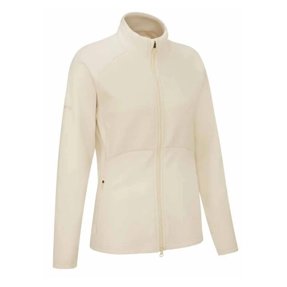 Ping Catherine Full zip fleece Damen Poloshirt, chalk