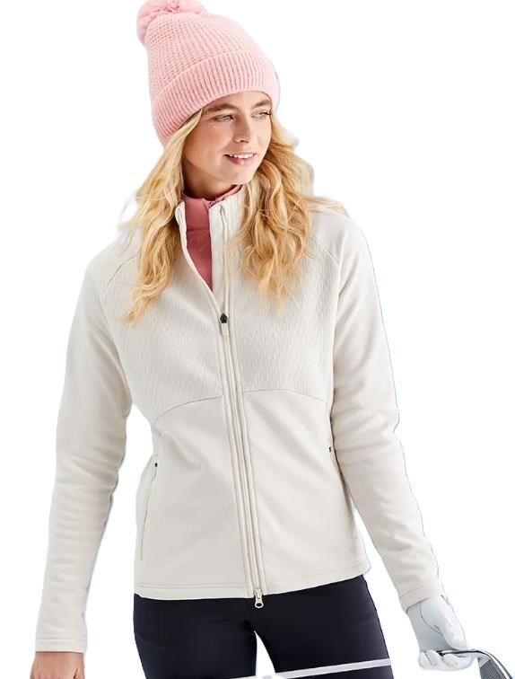Ping Catherine Full zip fleece Damen Poloshirt, chalk