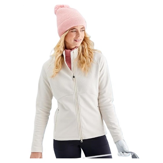 Ping Catherine Full zip fleece Damen Poloshirt, chalk
