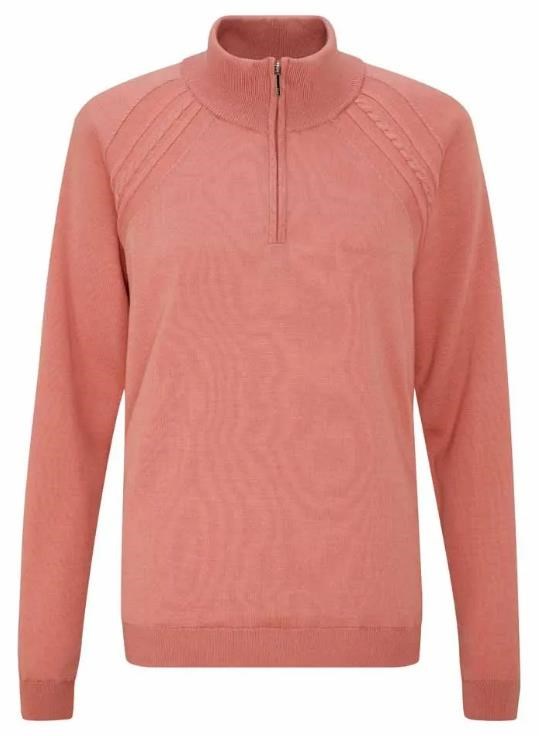 Ping Melodie Half-zip lined Damen Pullover, muted pink