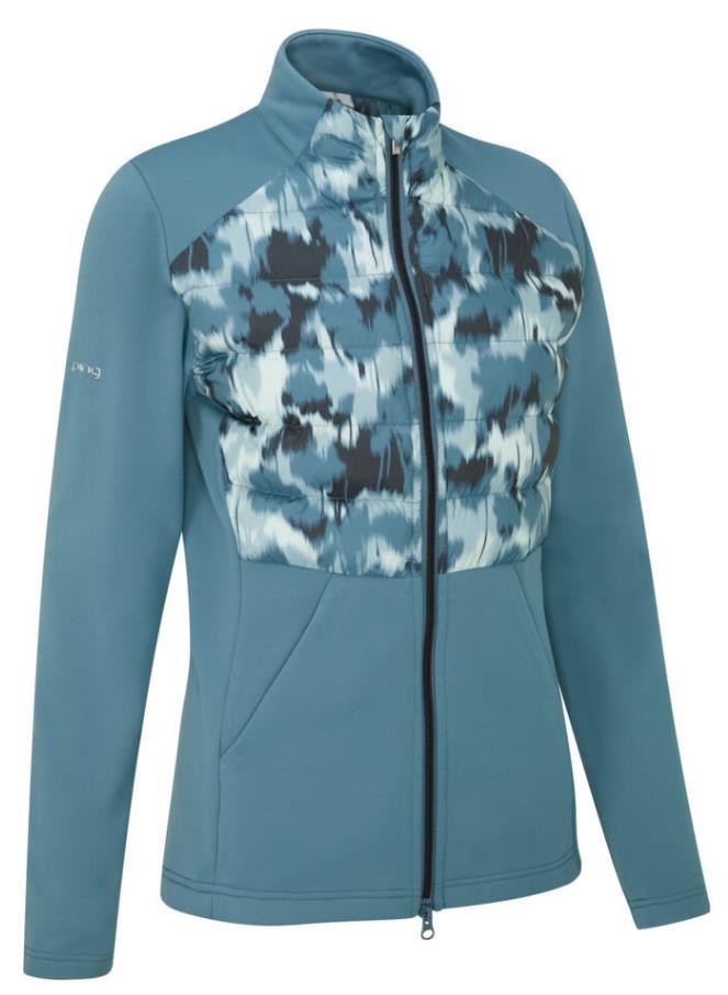 Ping Clare Zoned fleece Damenjacke, blue fusion/navy multi