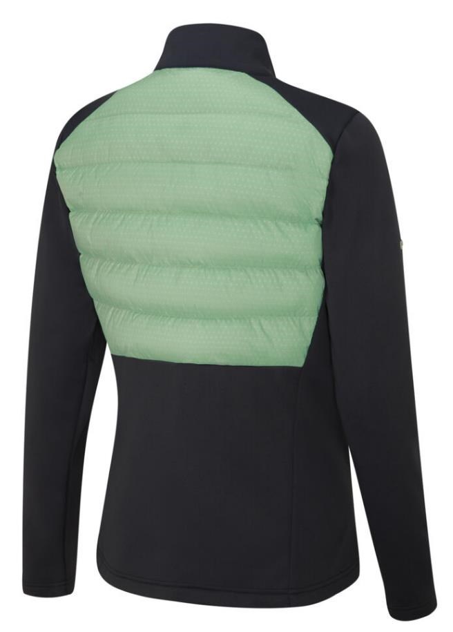 Ping Clare Zoned fleece Damenjacke, black/eucalyptus multi