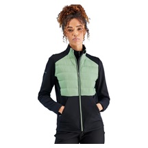 Ping Clare Zoned fleece Damenjacke, black/eucalyptus multi