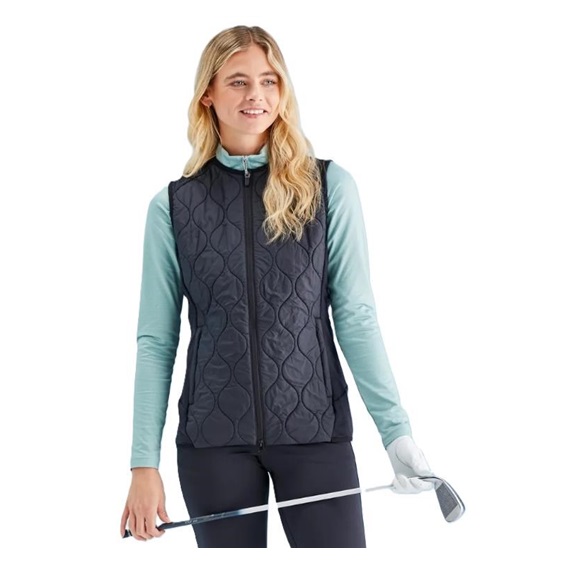 Ping Seren insulated collarless Damen Weste, schwarz
