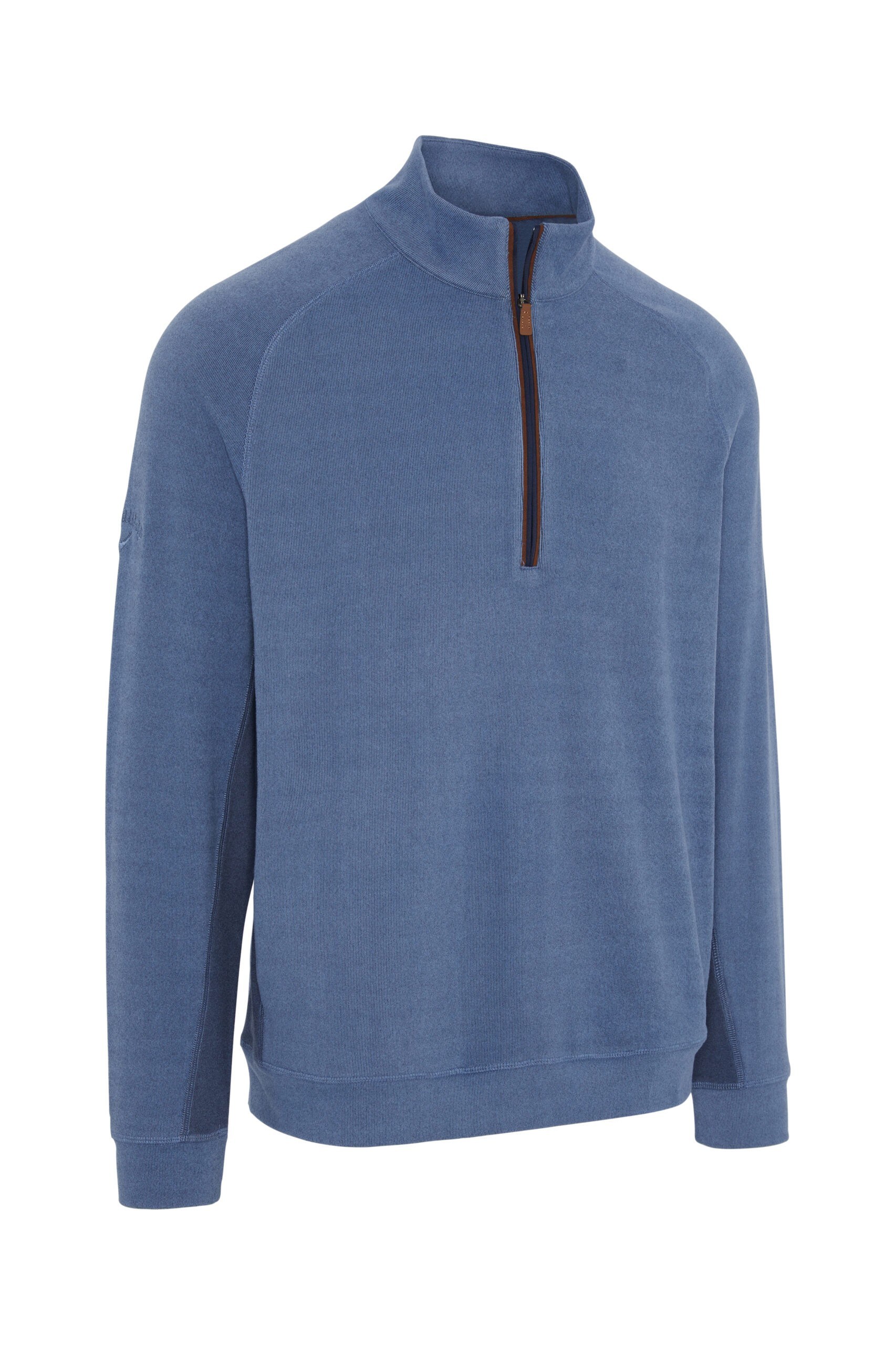 Callaway Brushed Rib 1/4 Zip Herren Sweatshirt, blau