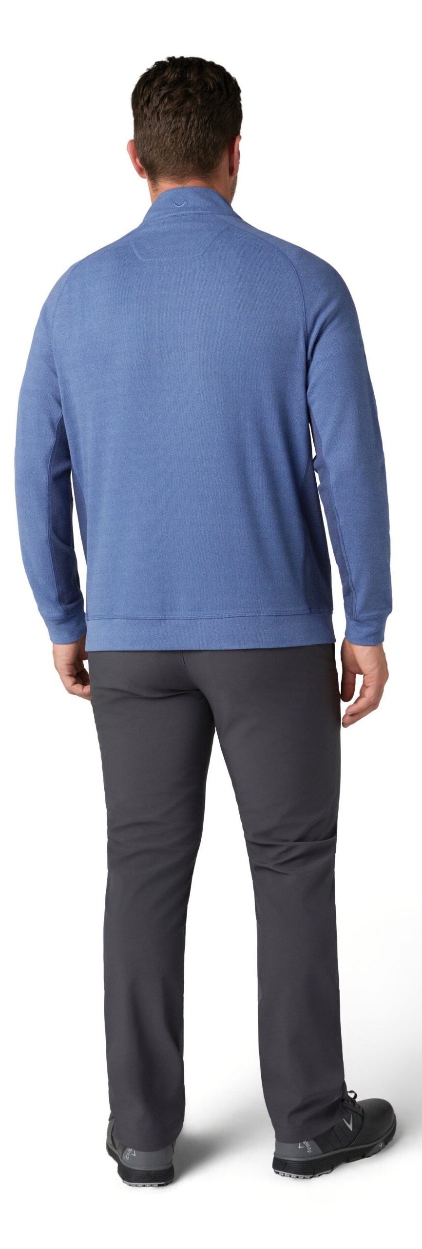 Callaway Brushed Rib 1/4 Zip Herren Sweatshirt, blau