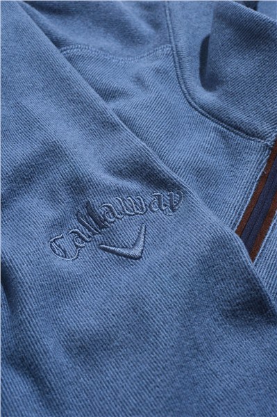 Callaway Brushed Rib 1/4 Zip Herren Sweatshirt, blau