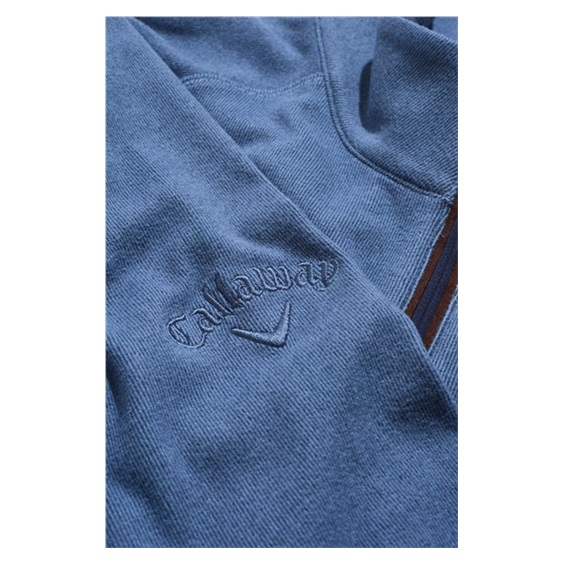 Callaway Brushed Rib 1/4 Zip Herren Sweatshirt, blau