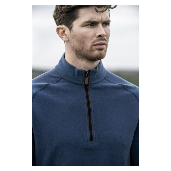 Callaway Brushed Rib 1/4 Zip Herren Sweatshirt, blau