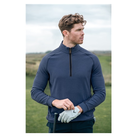 Callaway Brushed Rib 1/4 Zip Herren Sweatshirt, blau