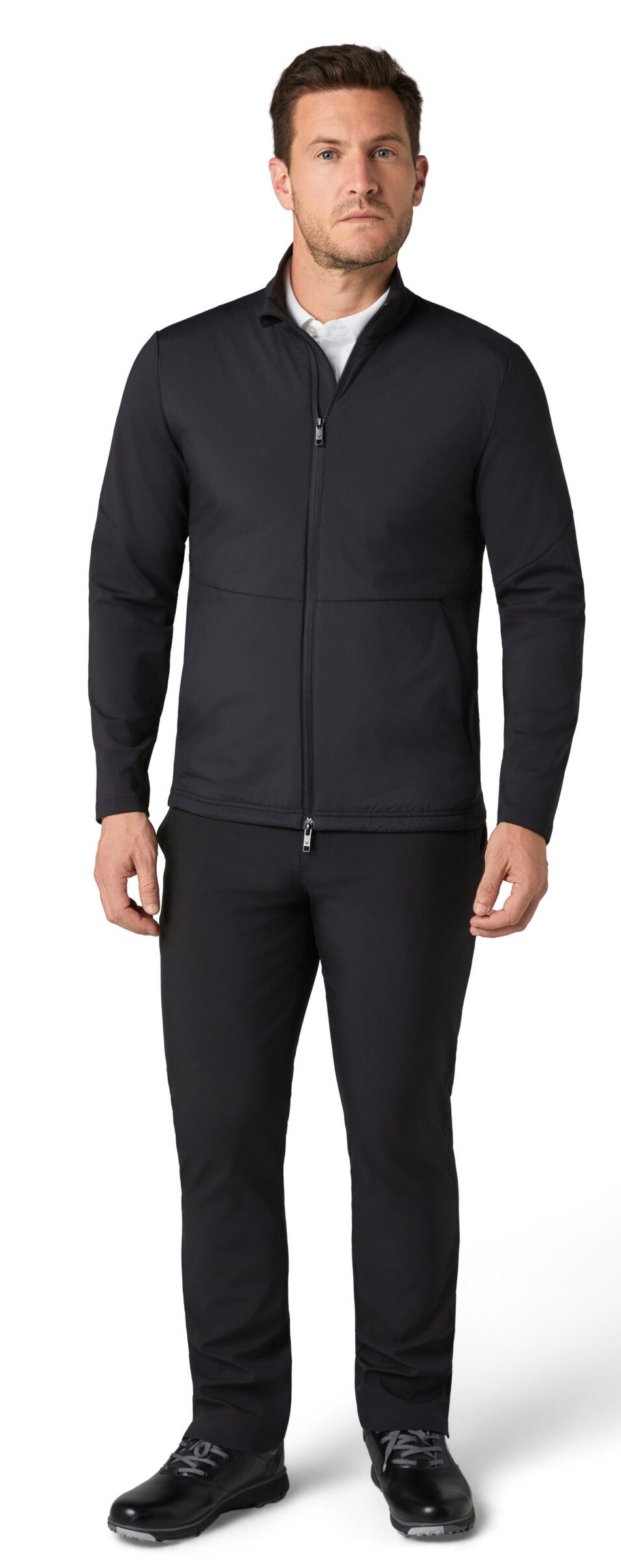 Callaway Mixed Media Full Zip Herrenjacke, caviar