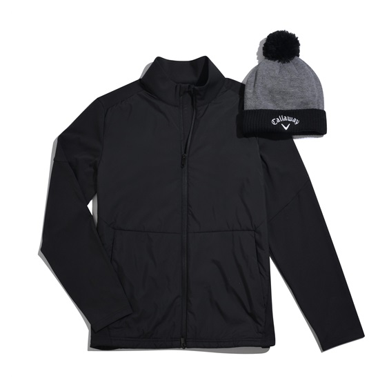 Callaway Mixed Media Full Zip Herrenjacke, caviar