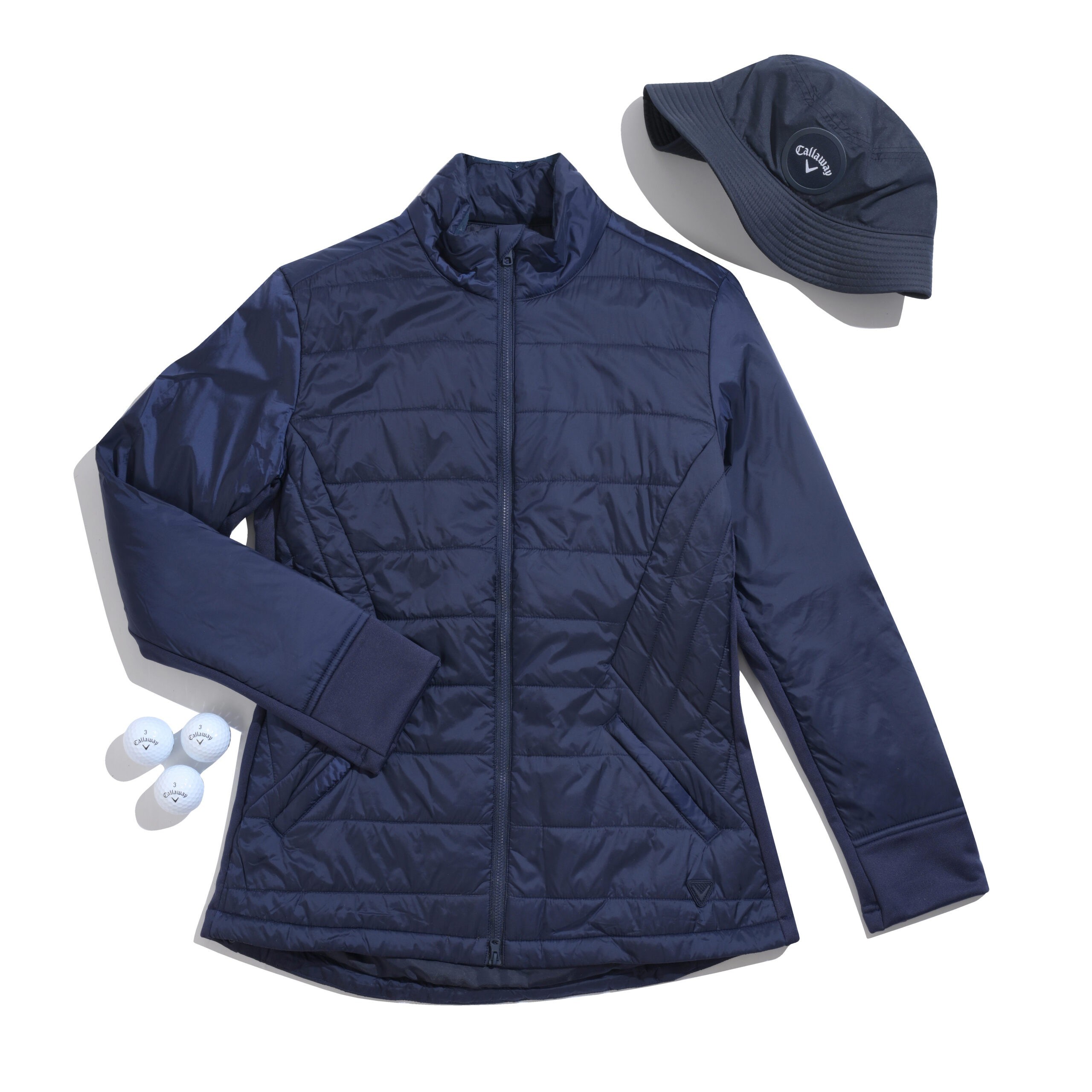 Callaway Quilted Puffer Damenjacke, dunkelblau