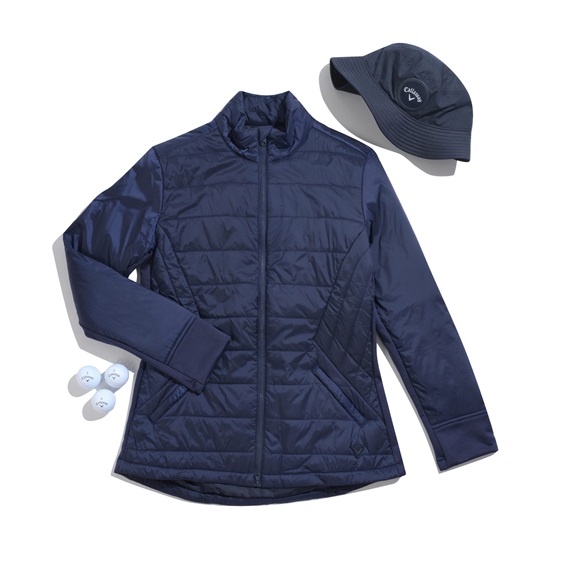 Callaway Quilted Puffer Damenjacke, dunkelblau