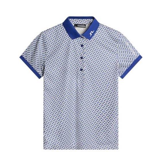 J.Lindeberg Tour Tech Print Damen Poloshirt, tour geo moonbeam
